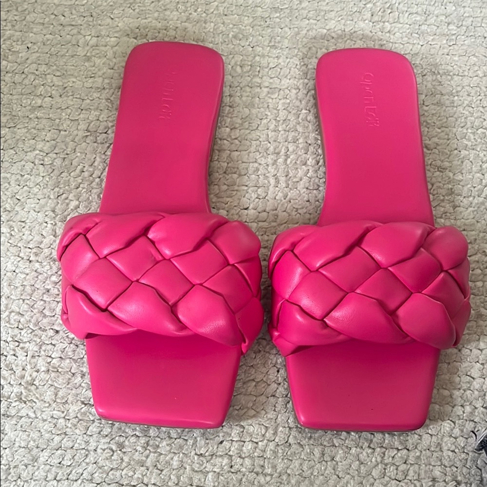 Pink Braided Slide Sandals size 6